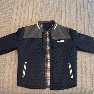 Quilted Black Jacket with Plaid Lining